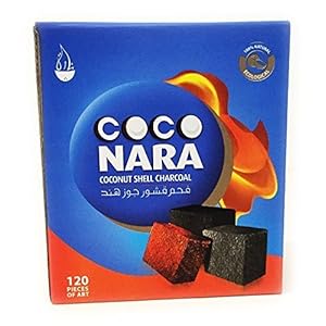 New 120 Pieces Coco Nara Natural Coconut Shell Hookah Charcoal by CocoNara