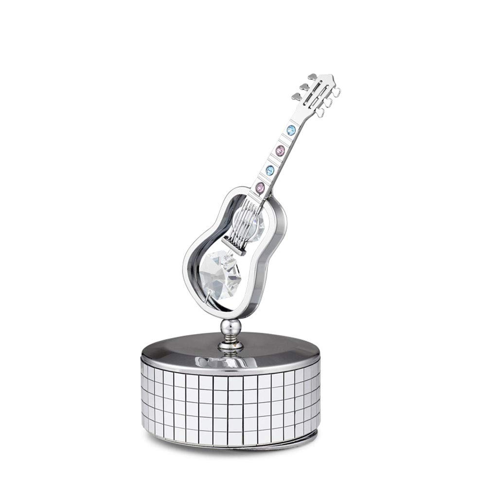 Caja de música de violín para regalo de San Valentín y cumpleaños ZAW Plata