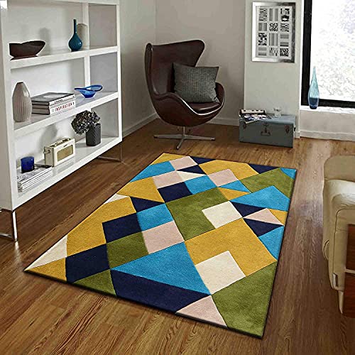 Image of Mordern Design Handmade Tufted Carpet Pure Woollen Export Quality Carpet for Living Room, Bedroom Hall [ Size 8 x 8 Round, Color Multi B2 ]