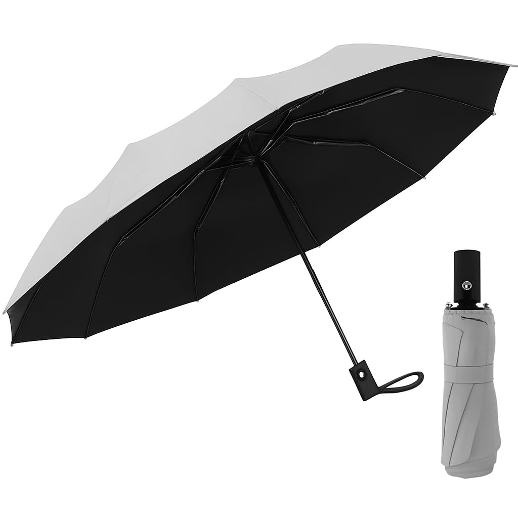 One-Click Auto Open/Close 3-Fold Travel Umbrella For Women, Men, & Kids, Sun & UV Protection Compact Lightweight Windproof Umbrella for Rain