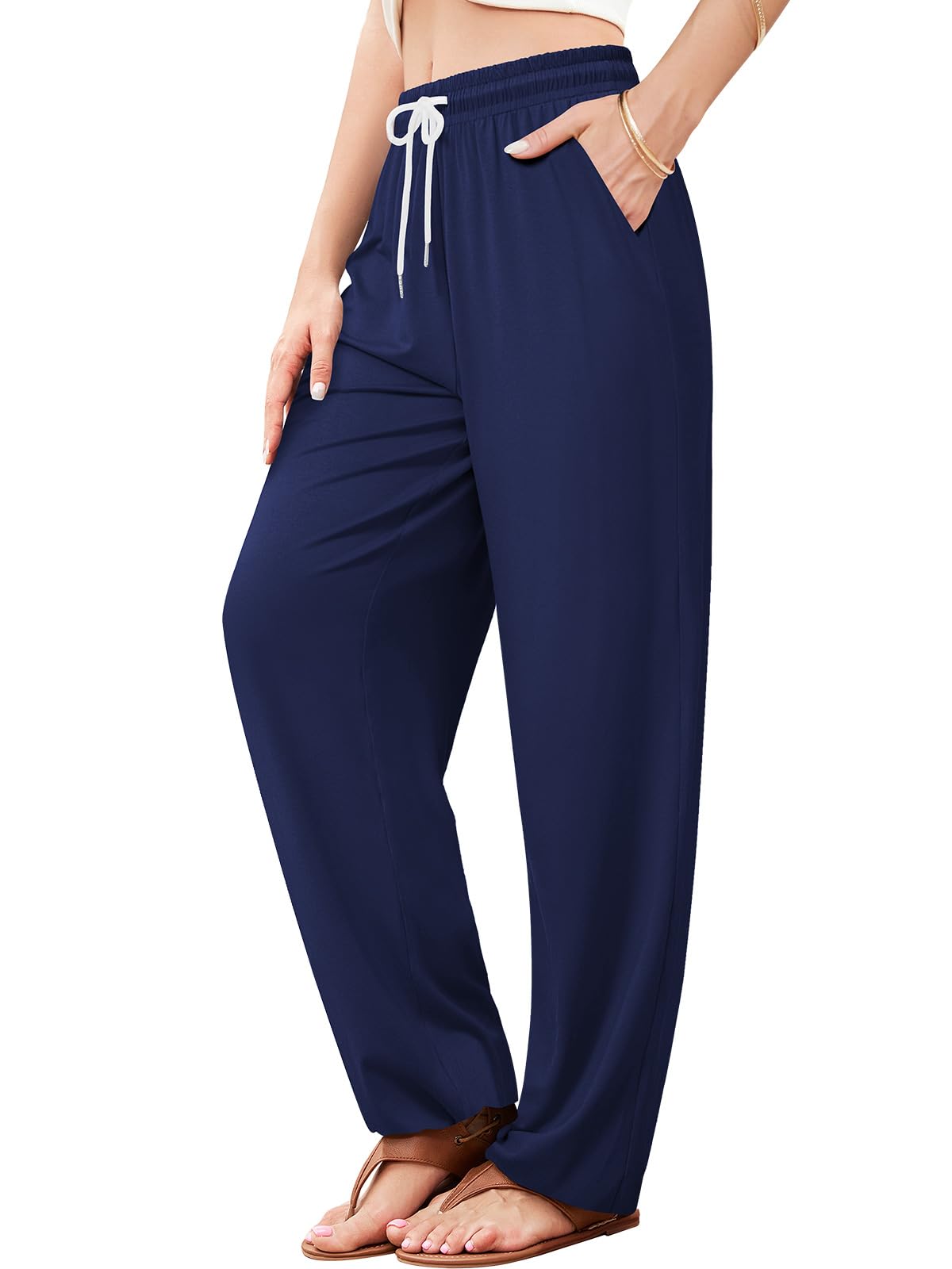 QIANXIZHAN Women's Joggers Pants, Sweatpants Lounge Yoga Boho Trousers with Pockets