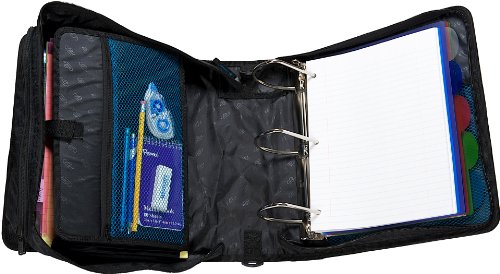 Image of Case-it King Sized Zip Tab 4-Inch D-Ring Zipper Binder with 5-Tab File Folder, Purple, D-186-PUR
