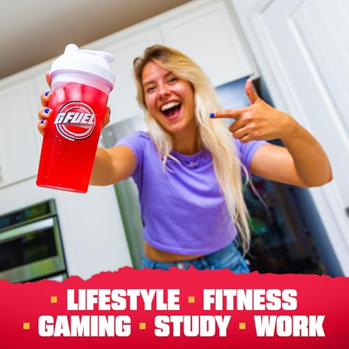 Image of G Fuel Red Rush 2.0 Energy Drink Powder, Pre Workout Caffeine Mix for Gaming, Sugar Free Focus Amino, Vitamin + Antioxidants, 9.6oz (Lingonberry, 40 Servings)