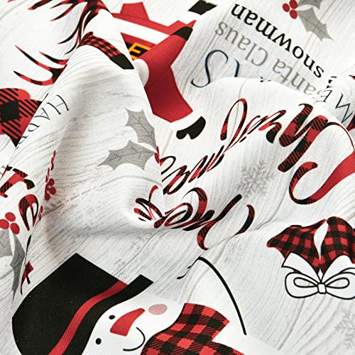 Vertkrea Christmas Tablecloth，Santa Christmas Tree Print Table Cloth, Waterproof Xmas Table Cover For Kitchen, Dining Room ,Christmas, Winter,Party And Holiday, 55X55 Inch #TOP5