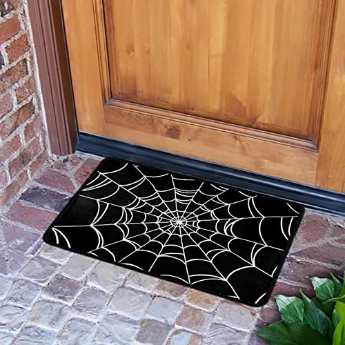 Xuwu Halloween Spider Web Door Mat Rug Front Door Mat Non Slip Goth Bath Mat For Bathroom Kitchen Indoor Outdoor 23.6 X 15.7 Inch #TOP1