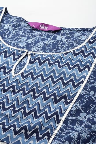 Image of Plus Size Yoke Design Cotton Straight Kurta