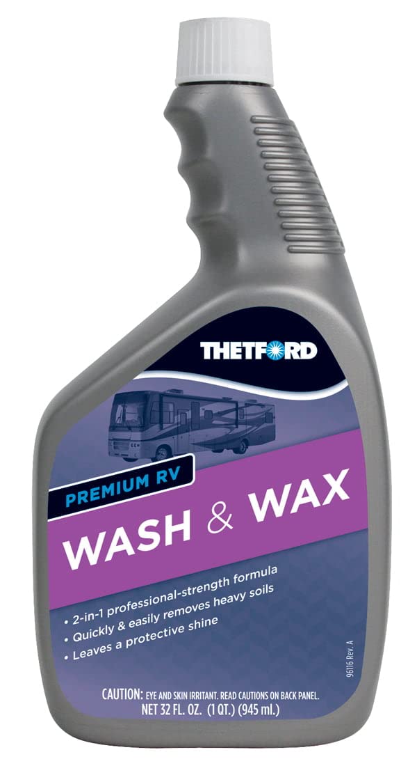Thetford Premium RV Wash and Wax, Detergent and Wax for RVs / Boats / Trucks / Cars 32 oz - Thetford 32516