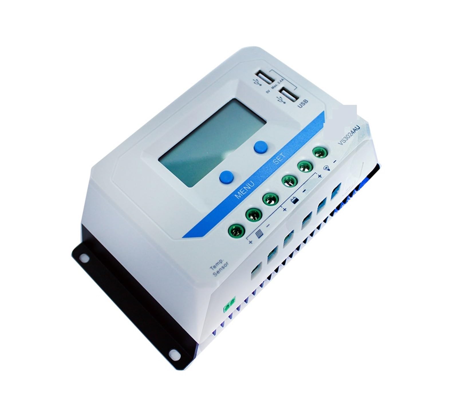 Regolatore di carica solare, Regolatore di carica solare 30A 12V 24V Retroilluminazione automatica LCD ad alta efficienza PWM con doppia uscita USB