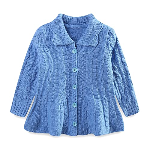 LittleSpring Little Girls Tassel Cardigan Sweater with Hood Sweet Floral Embroidery