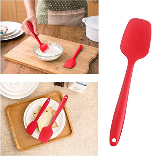 Image of Baskety Silicone Spatula 3-Piece Set, High Heat-Resistant (UP to 480F), Non-Stick Spatulas with Stainless Steel Core Mixing Cooking & Baking Red