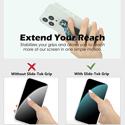 Image of Weewooday 6 Pieces Phone Grip Holder Cell Phone Grip Strap Telescopic Finger Strap Stand Universal Finger Kickstand for Most Smartphones(Vibrant Color,Floral)