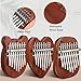 3 Pack Mini Thumb Piano 8 Key Finger Thumb Piano Small Heart Oval Bear Kalimba Mini Hand Musical Instruments Gifts for Kid Adult Christmas Birthday party(5 Inch)