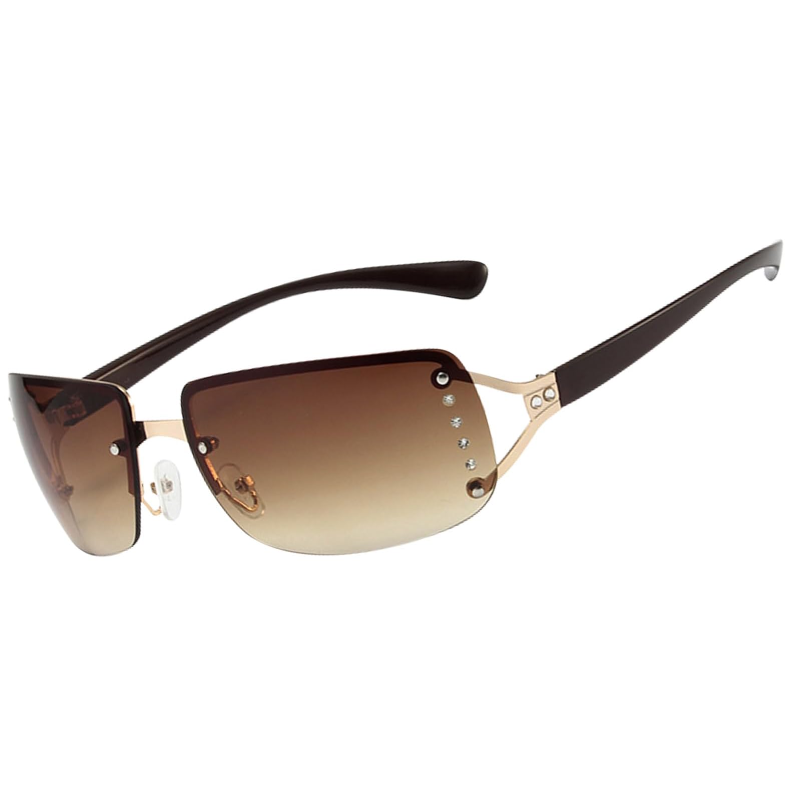 Y2K Glasses, Retro Vintage Rimless Glasses, UV Protection Slim Rectangular Sunglasses Shades for Men, Y2K Accessories,-image-26