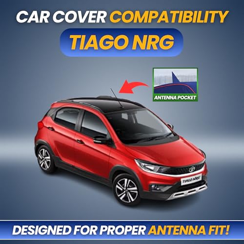 Image of Car Cover for Tata Tiago NRG 2018-2026 | 100% Waterproof Heavy-Duty 3-Layer Car Body Cover | All-Weather Rain, UV, Sun & Dust Protection | Custom Fit | Mirror & Antenna Pockets | Navy Blue