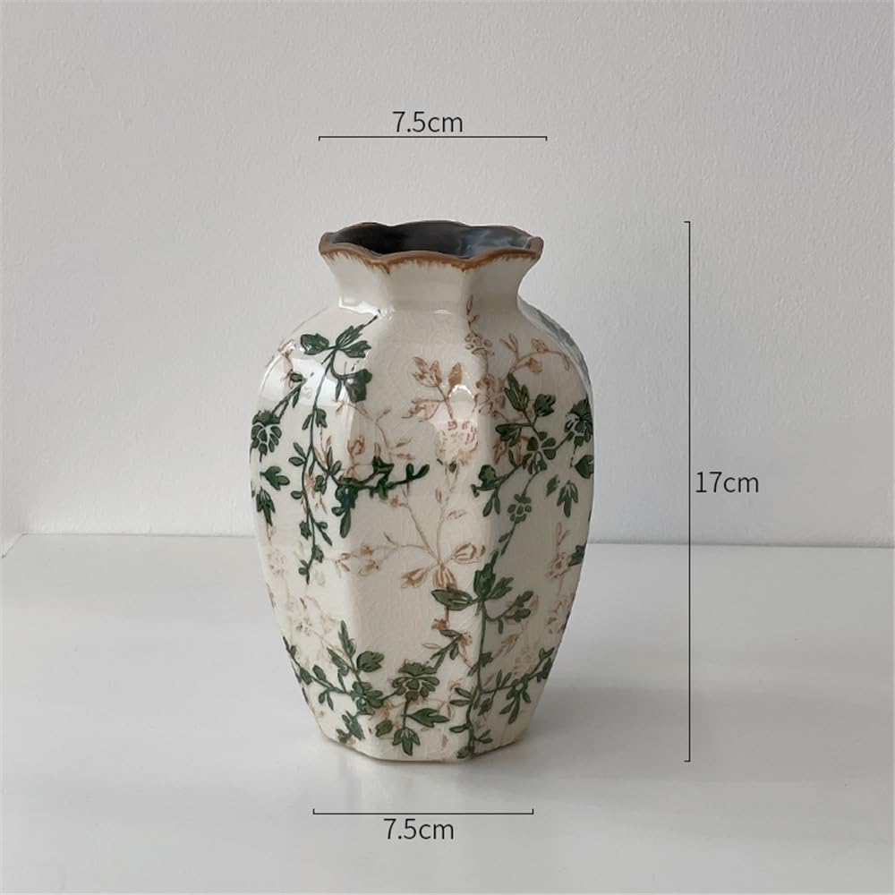 Jarrón De Flores De Encaje De Cerámica, Pequeño Jarrón Decorativo para Sala De Estar, Arreglo Floral, Flores Secas/Decoraciones Hidropónicas, M