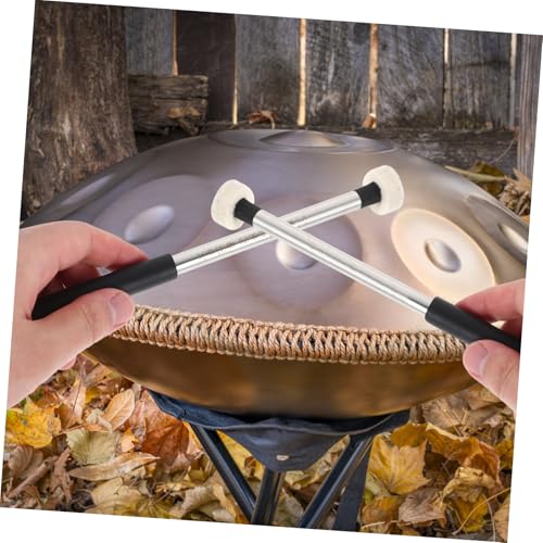 Baquetas para batería YARNOW con mango antideslizante de metal y cabeza de fieltro, modelo YRMCI6Q013PI53088N54V1, color negro, tamaño 2B, juego de 2 piezas miniatura 6