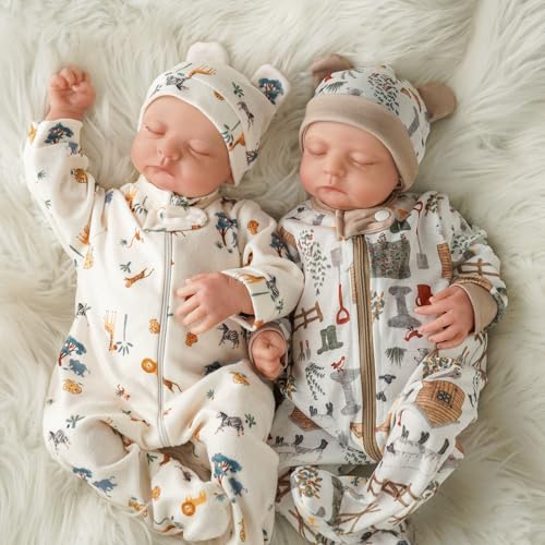 BABESIDE Bébé Reborn Jumelles – 20 Pouces Poupée Reborn Garçons Réalistes avec Corps Souple, Vêtements et Accessoires Idéal Cadeau pour Les Enfants de 3 Ans et...