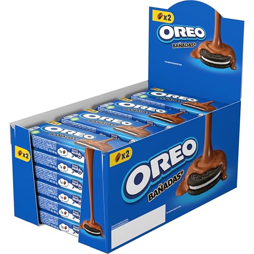 Oreo Banadas Choco, Biscotti con copertura al Gusto di Cioccolato al Latte, Il tuo Oreo avvolto da una golosa copertura di Cioccolato, 24x41g (24 monoporzioni da 41g)