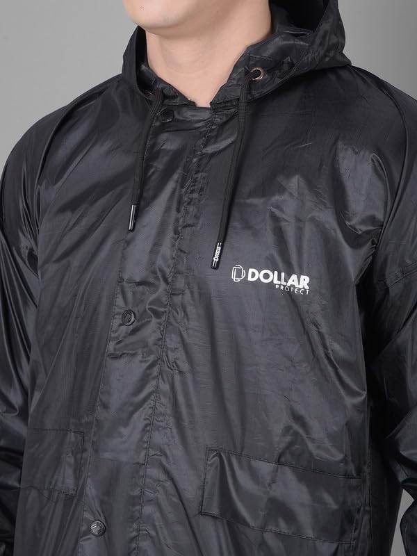 Image of Dollar Rainguard Men's PVC Full Sleeve Solid Raincoat Set With Adjustable Hood and Pocket