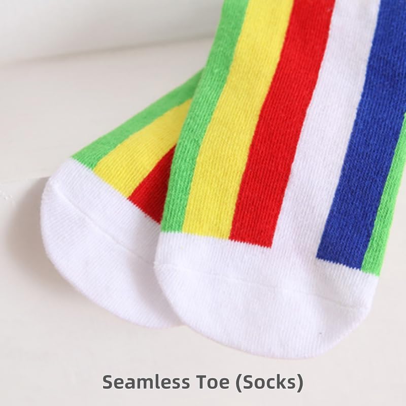 Colorful striped stockings Seamless Cotton Knee Length Socks Candy Rainbow Color Children Casual Boys & Girls Long Socks2