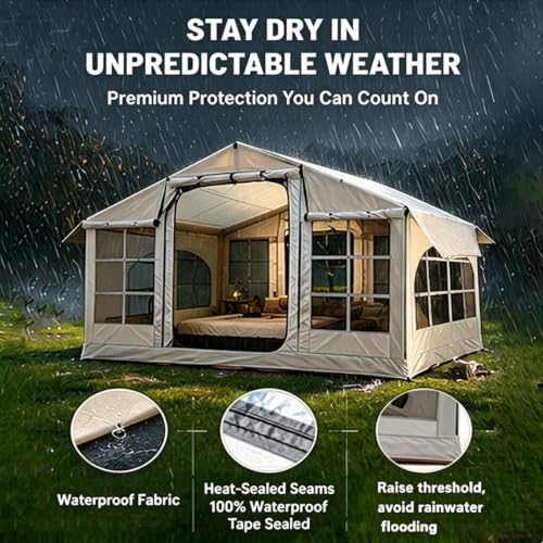Carpa Inflable para Camping QUYUAN Modelo QYCQZP-1 para 6 Personas Color Blanco Moonlight miniatura 4