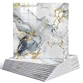 10pcs Marble Peel and Stick Backsplash Waterproof Shower Wall Panels, PVC Foam Wall Panels 11.8"x11.8" Peel and Stick Tile for Home Bathroom, Kitchen, Living Room, Blue and Gold (Not Real Tile)