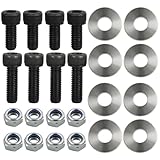 50001 Bottom Mount Seat Hardware Kit, Mounting Combo for Racing Seat Sliders Brackets (Includes 8 Bolts, 8 Washers, 8 Nuts)