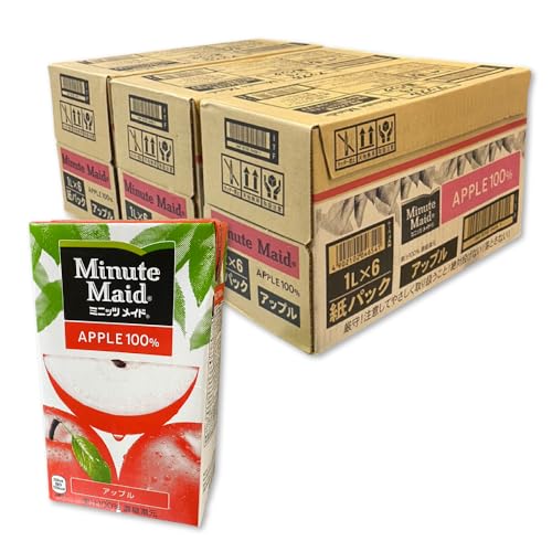コカコーラ ミニッツメイド アップル 100% (1L 紙パック×6本入) ×3ケース PSJBOX ケース販売 飲料 業務用 アップル ジュース 果汁100% まとめ買い