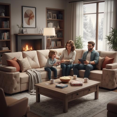 Image of APRODZ Solid Wood L Shaped Sofa for Living Room Modern Corner Sectional 6 Seater Comfortable Couch with Durable Frame & Premium Upholstery 6 Seater for Home, Apartment & Lounge (Beige)