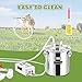 Proshine 2 in 1 7L Goat Milking Machine, Electric Vacuum Pulsation Milker, Handheld Portable Milking Machine for Cows with 4 Teat Cups (for Goat Cow Battery)