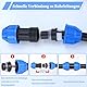 HIGA-JKL 4 Stück PE Kunststoff Gerade Stecker 25 mm x 25mm Verschraubung PP-Fitting Verschraubung für PE Rohr 25mm PE Rohr Verschraubung Kunststoff PP Kupplung Blau