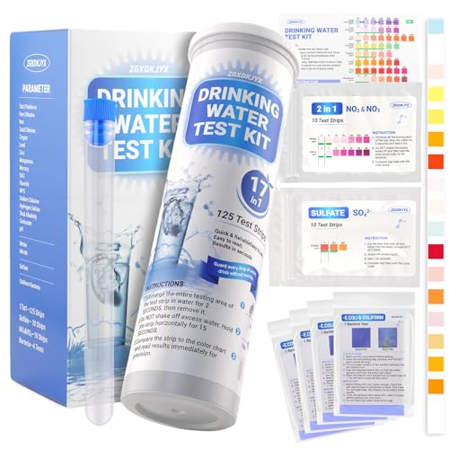 21-in-1 Home Drinking Water Testing Kit,145 Strips + 4 Bacteria