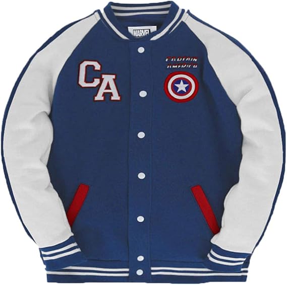 Chamarra Hombre Máscara De Látex Marvel Capitán América Varsity Jacket  Talla-EG : Amazon.com.mx: Ropa, Zapatos y Accesorios