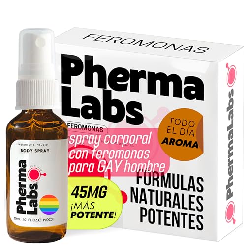 PHERMALABS Gay Spray corporal de feromonas para hombre aroma duradero 30 ml (Todo El Día Fragancia [45MG])
