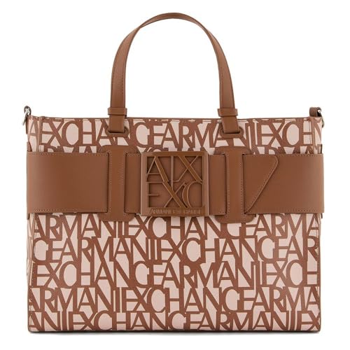 Armani Exchange Essential, Susy, Sustainable, All Over Logo Big Tote, Flerfärgad, Mångfärgad