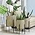 LuxenHome Planters for Indoor Plants, Set of 3 Plants Pots with Stands, Modern Decorative Metal Flower Pots, Distressed Gray and Gold Cachepot Planters, Large Floor Plant Pots, 9.5 & 11.87 & 14 Inch