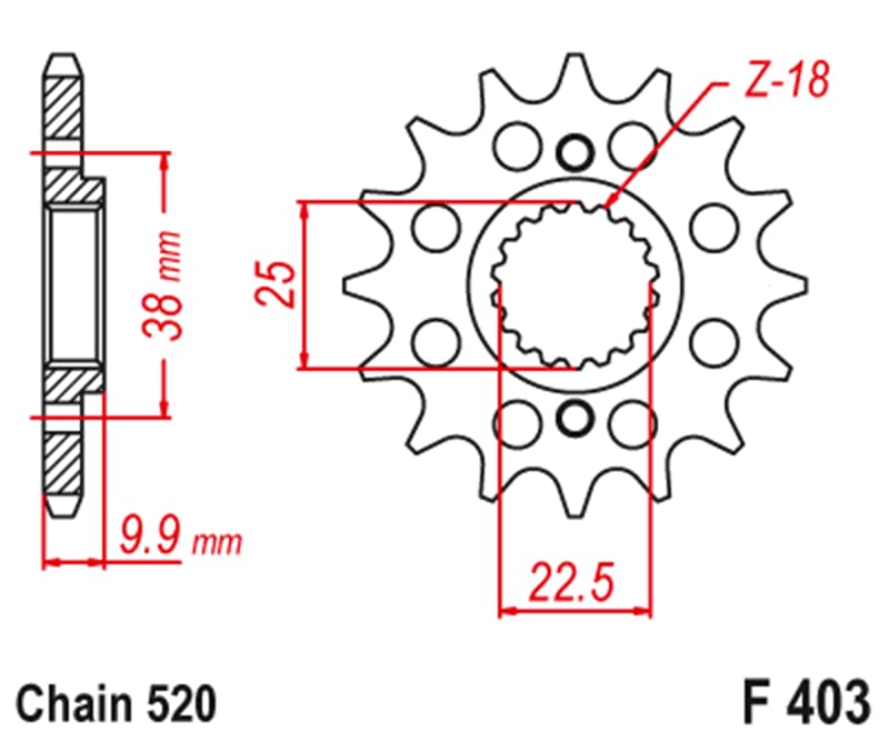 Pignon avant 520-15T motocross TC 449 transmission chaîne TE 511