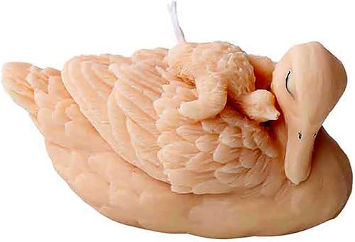 GRAINRAIN Swan Family Baby 3D Candle Mold Silicona Jabón Fabricación Artesanal Molde de cera de soja (11157) (F21-11157)