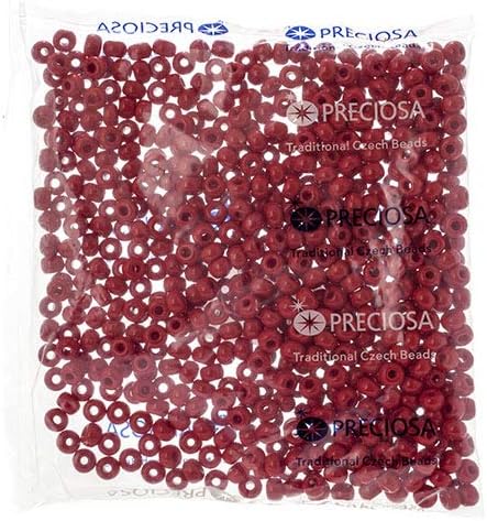 Preciosa Czech Seed Beads 32/0 (8mm) Opaque Light Red - 250g Bulk Bag Beads for Jewelry Making and Crafts