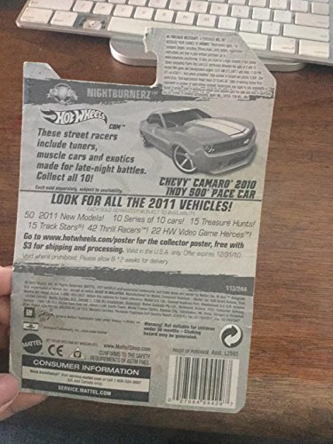 Hot Wheels Nightburnerz Red Chevy Camaro 2010 miniatura 3