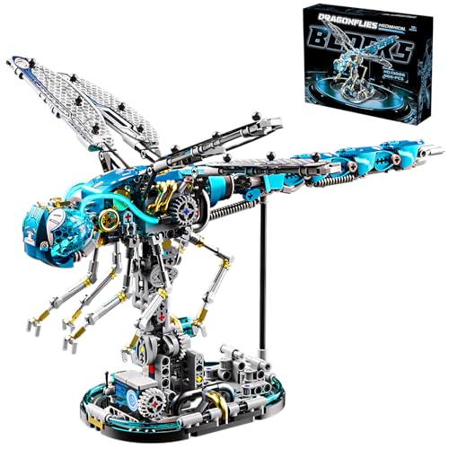 GHQYTPR Mechanical Dragonfly Building Blocks Sets Animal Insert Building Kits Mech Animal Model Toys...