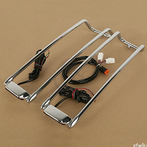 Guardia superior para tapa de alforjas cromada con luz, compatible con Harley Davidson Touring (1994-2013) miniatura 4