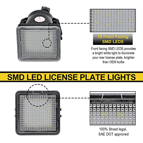 Image of R&F Auto 18-SMD LED License Plate Light Tag Lamp Replacement for Tacoma 2016-2022 & Tundra 2014-2021 Pickup Truck 6000K Diamond White 2-Pieces Tag Lights Assembly, Replace OEM part# 812700C040