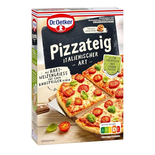 Dr. Oetker Backmischung Pizzateig Italienischer Art, Vorteilspack 12 x 320 g, Grundmischung für gelingsicheren Pizzateig italienischer Art, zum Selberbacken von Pizza, knusprig-dünner Boden