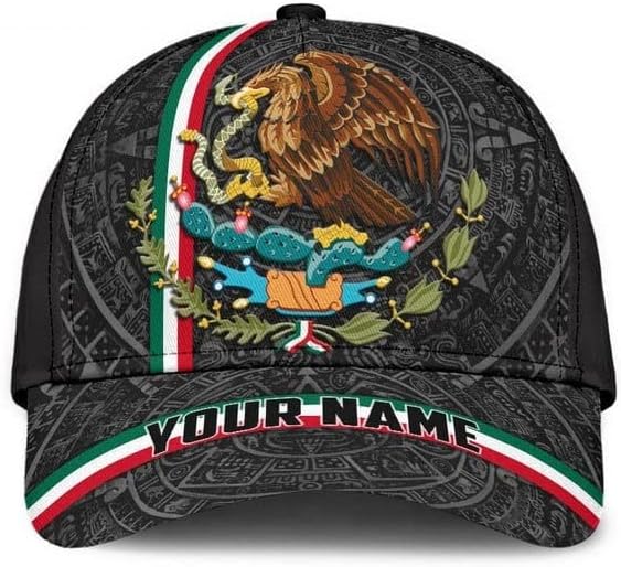 Sombrero de México personalizado, sombreros mexicanos para hombres y mujeres, gorras de béisbol con bandera de águila de México, gorras de béisbol