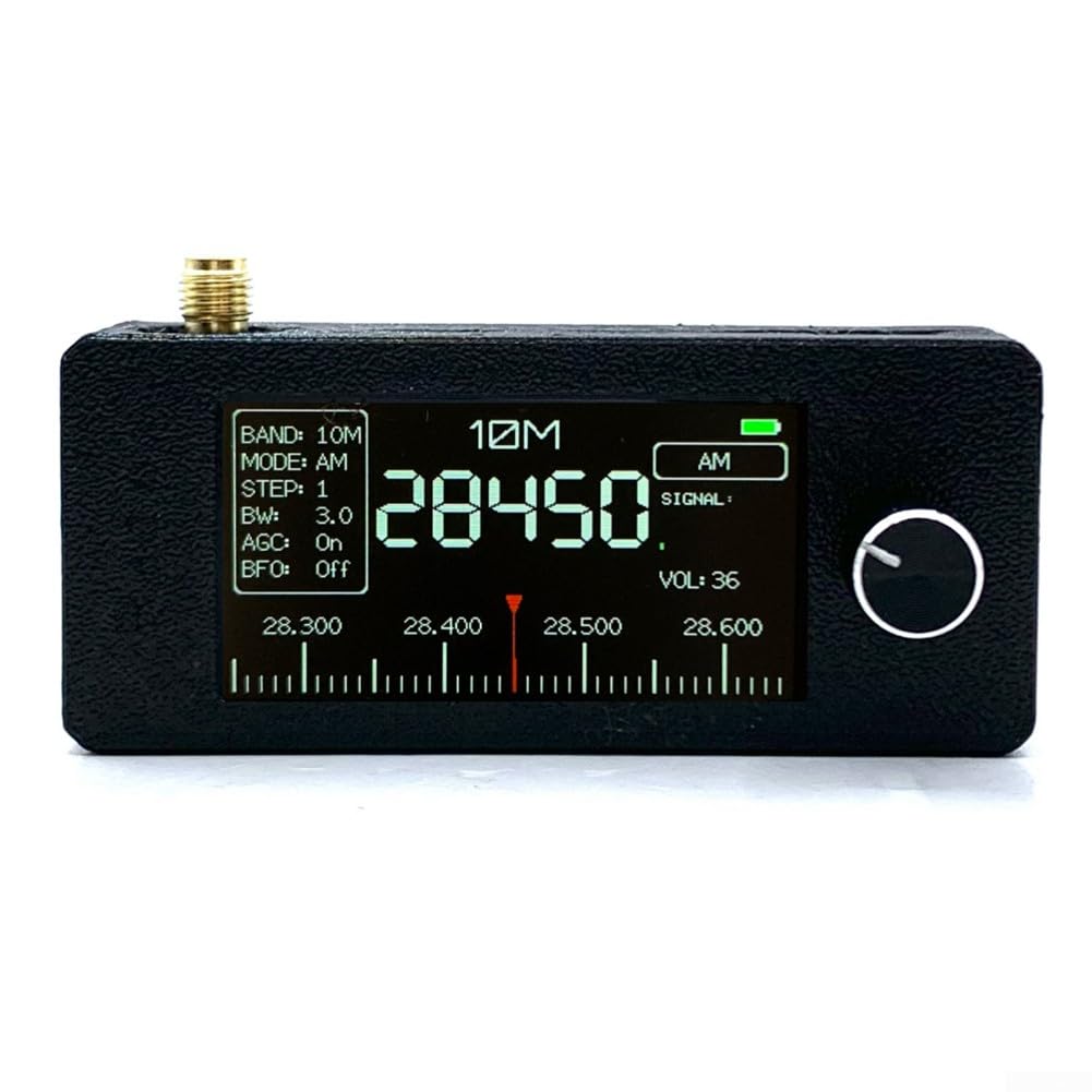 DAZZLEEX Radio SI4732 de tamaño de bolsillo, 9.9 K-108 MHz, pantalla a color IPS de alta definición, antena de bucle portátil, radio digital, AM FM LSB, modos USB (negro)