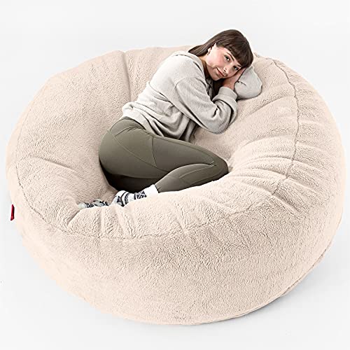 Lounge Pug - 'Mega-Mammoth' Sofa Sitzsack XXL - Schlafsofa - Teddy Kunstfell Creme
