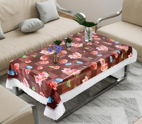 Image of Dakshya Industries PVC Waterproof Center Table Cover 40 x 60 Inch | Rectangle Coffee Table Cover | Spill Proof Oil Resistant Dustproof Heat Resistant Wipe Clean