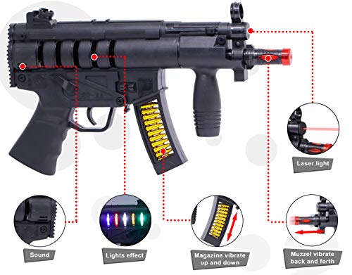 Image of Zest 4 Toyz Battery Operated Musical Black Toy Gun with LED Light and Music | Toy Gun for Boys and kids - Black