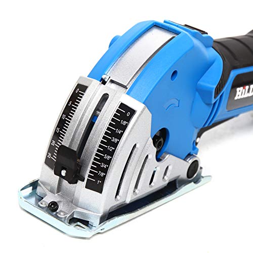 Mini Kreissäge Elektrische Handkreissäge 550W Tauchkreissäge 4200U/min Schnittstärke 0~27mm, mit 3 Sägeblätter zur Holz… – Bild 6